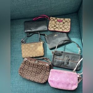 Coach Vintage & Y2K SLG bundle! Signature & Leather 6 Wristlets & checkbook.